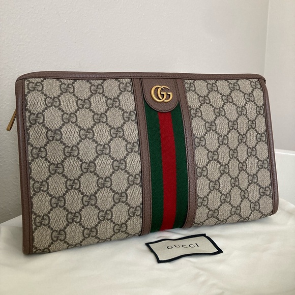 Gucci Ophidia Monogram Clutch - Picture 1 of 16